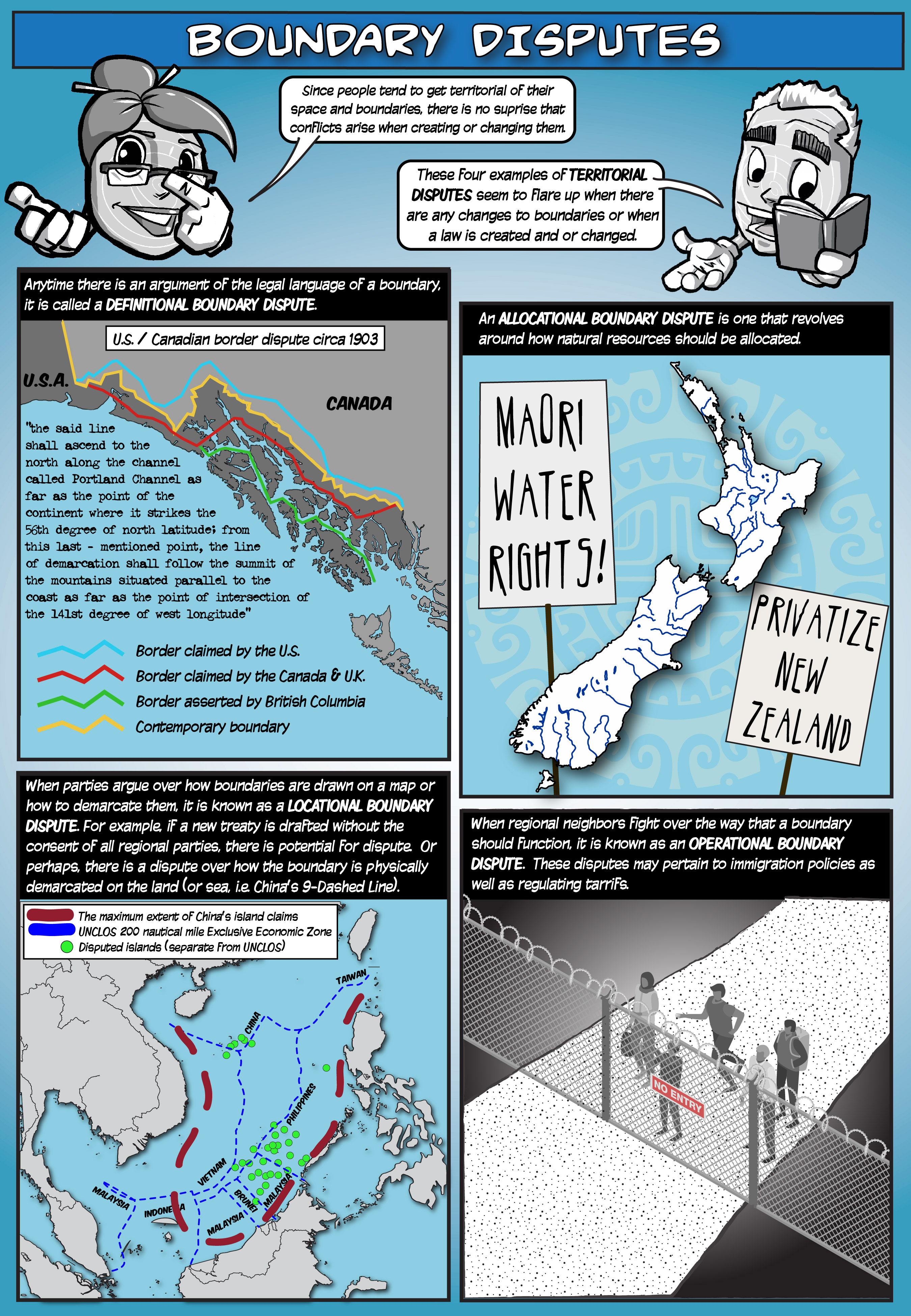 Boundary Disputes Types (1/2) – Illustrated Human Geography Textbook